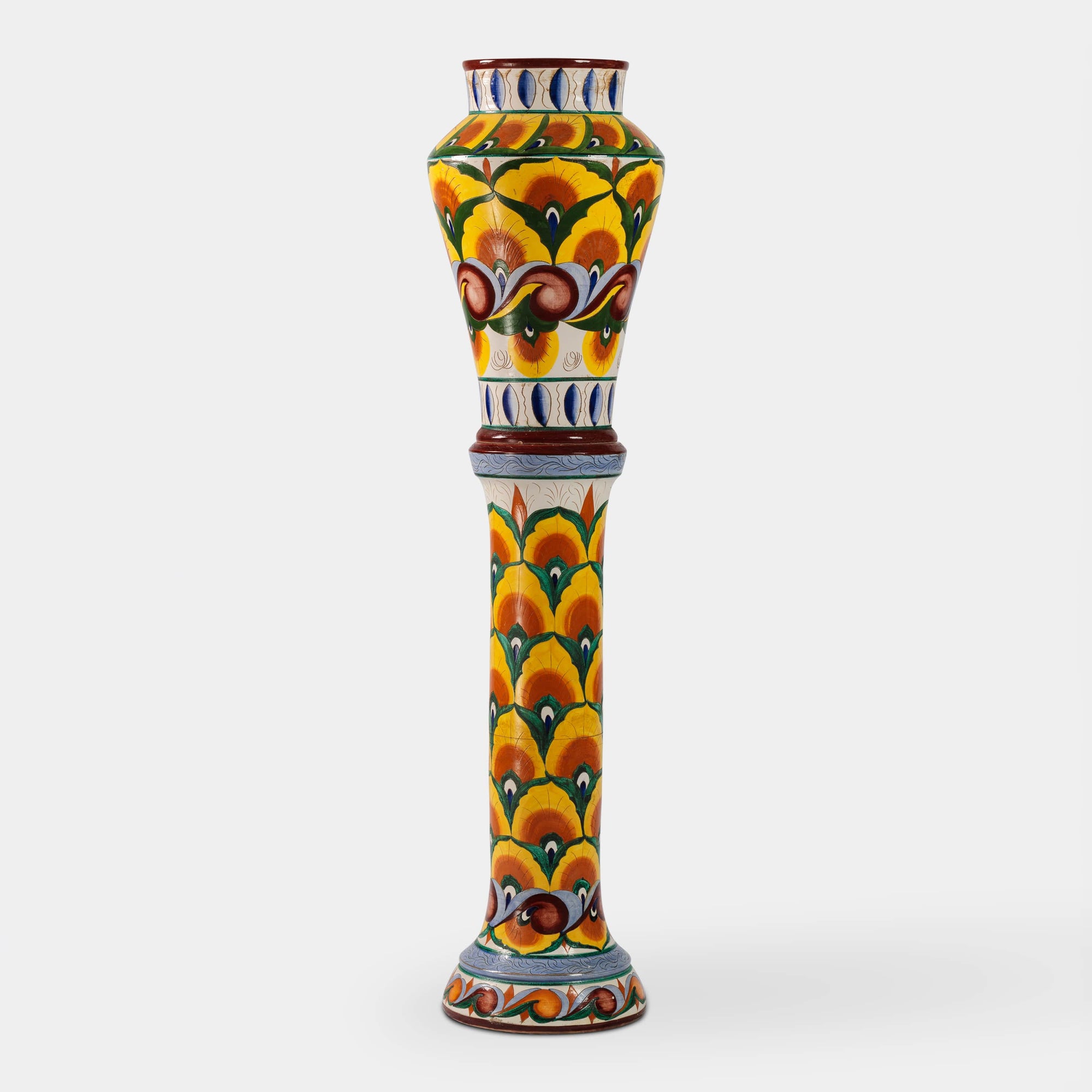 Floral Ceramic Vase and Column