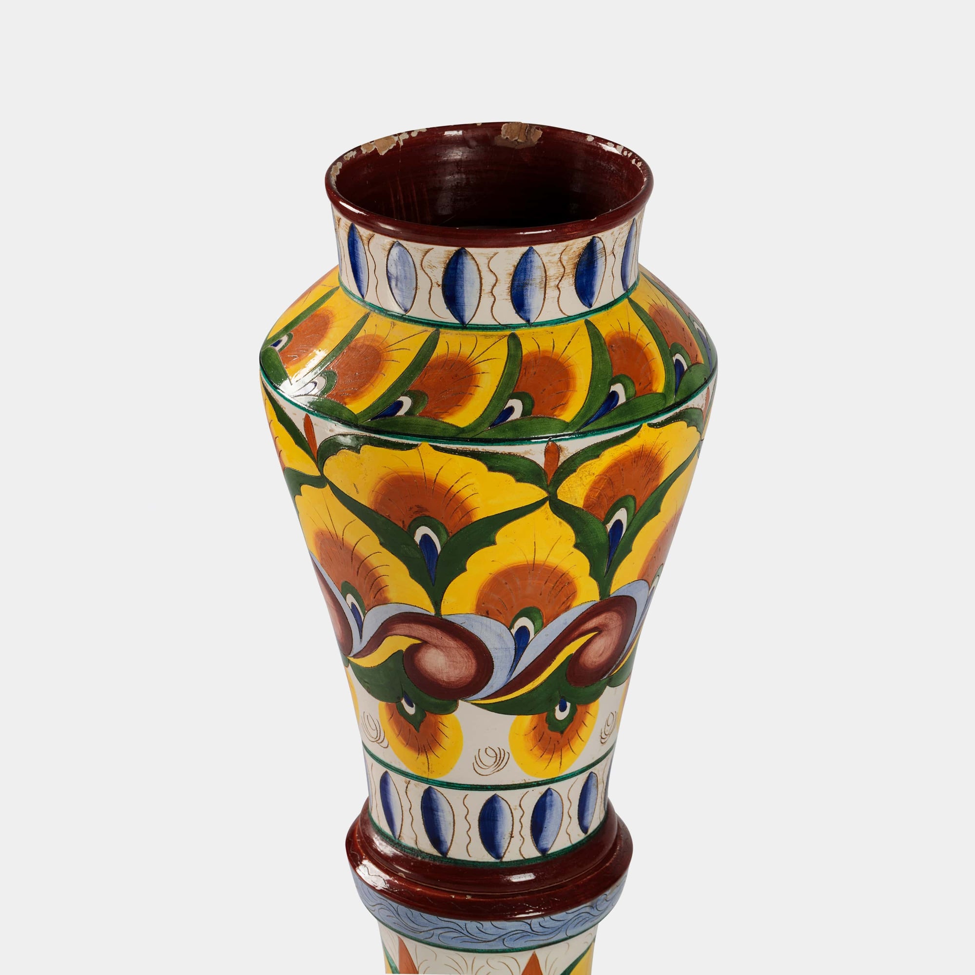 Floral Ceramic Vase and Column