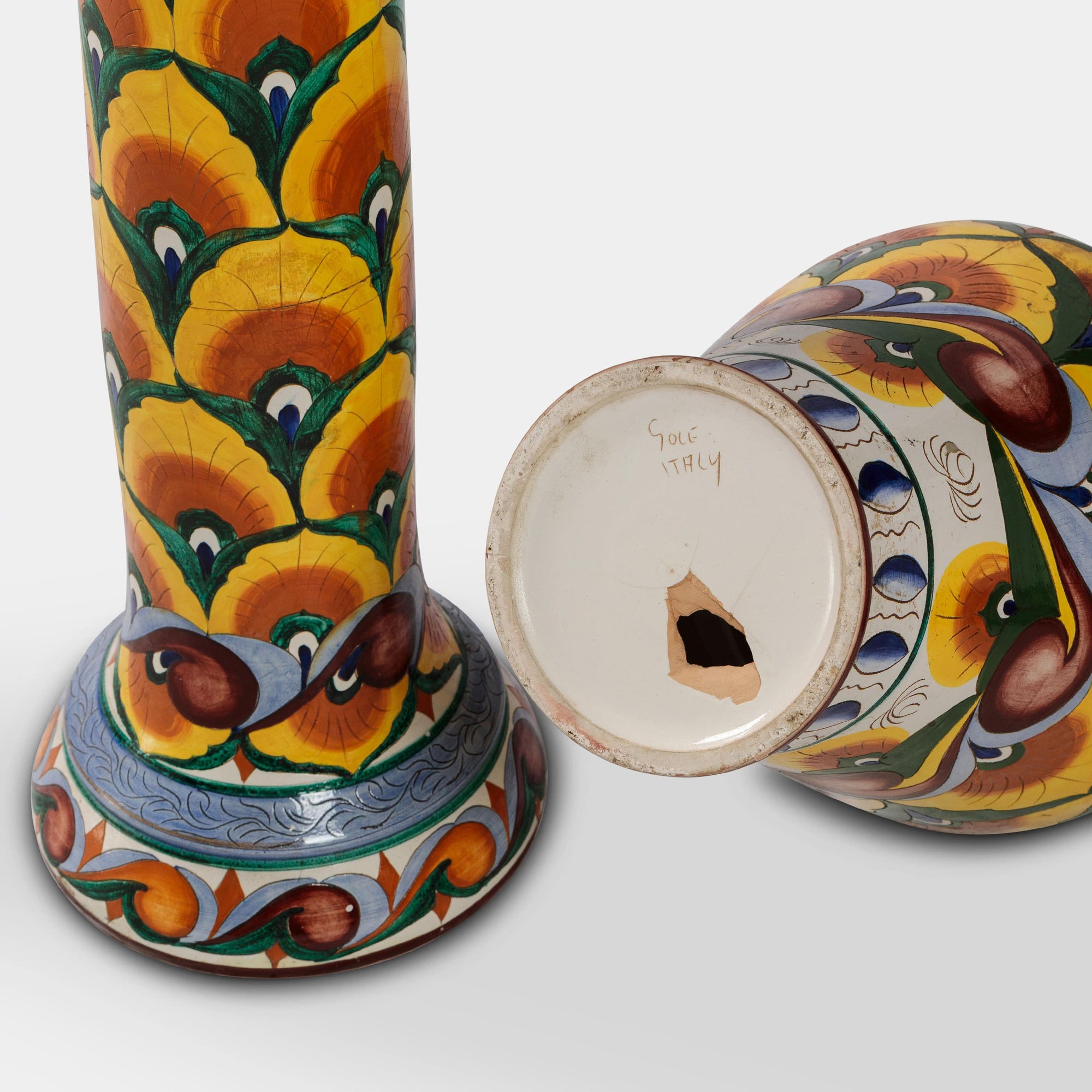 Floral Ceramic Vase and Column