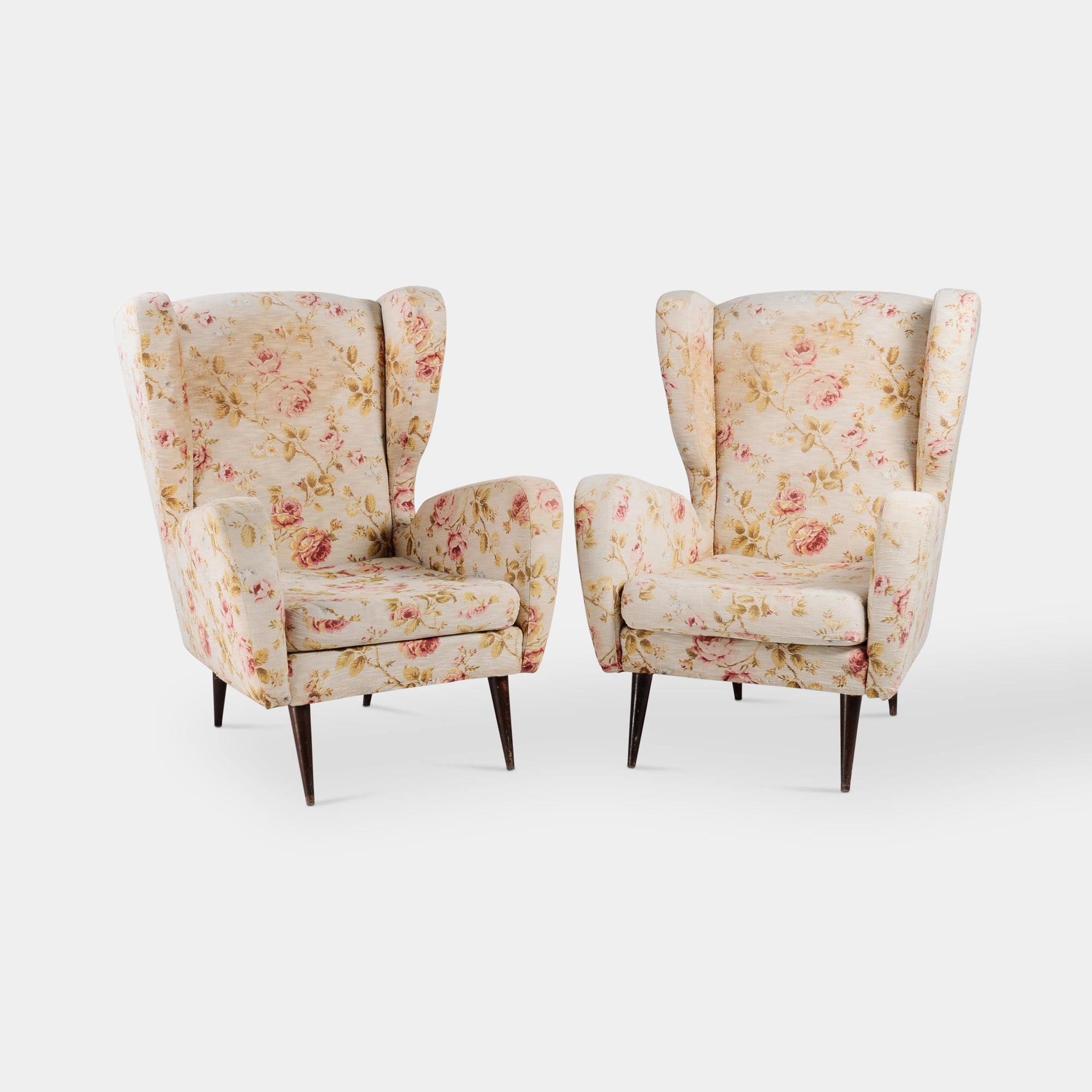 Floral Armchairs 1950s Gio Ponti Style - Set of 2