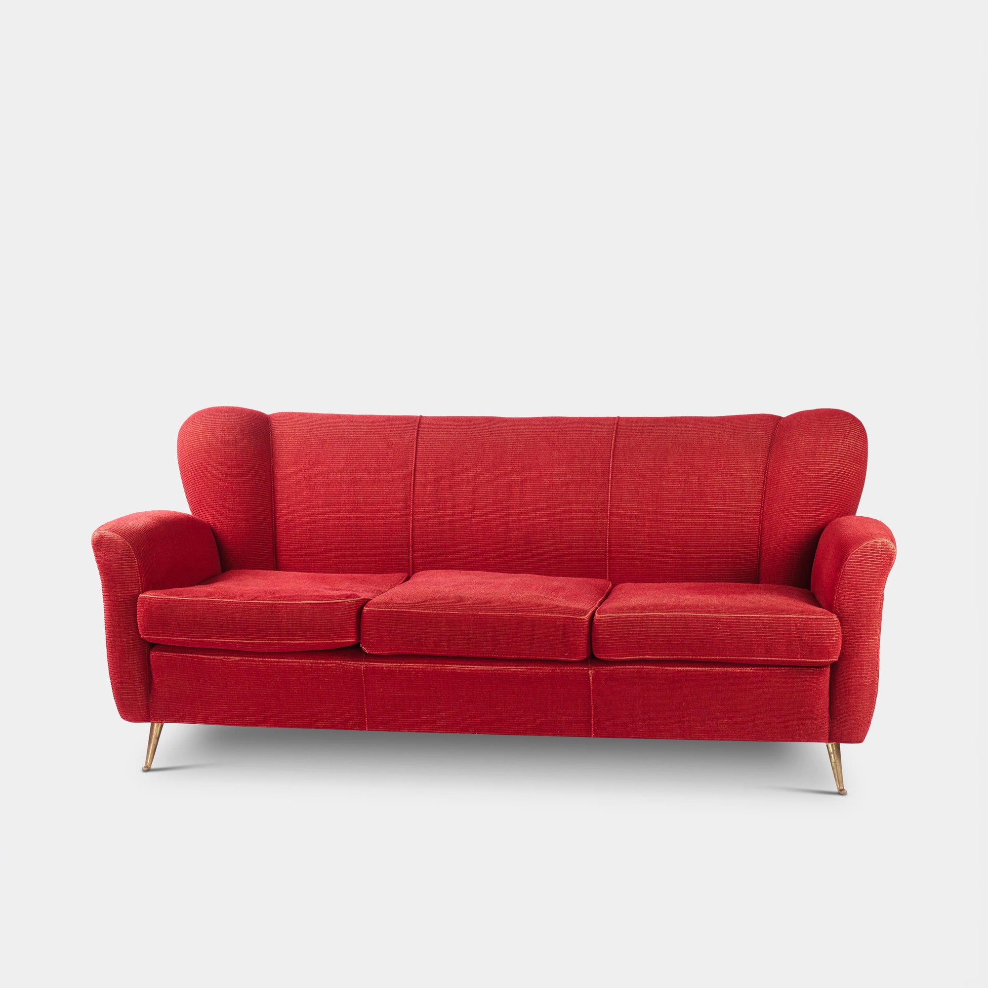 Red Fabric Sofa 1950s