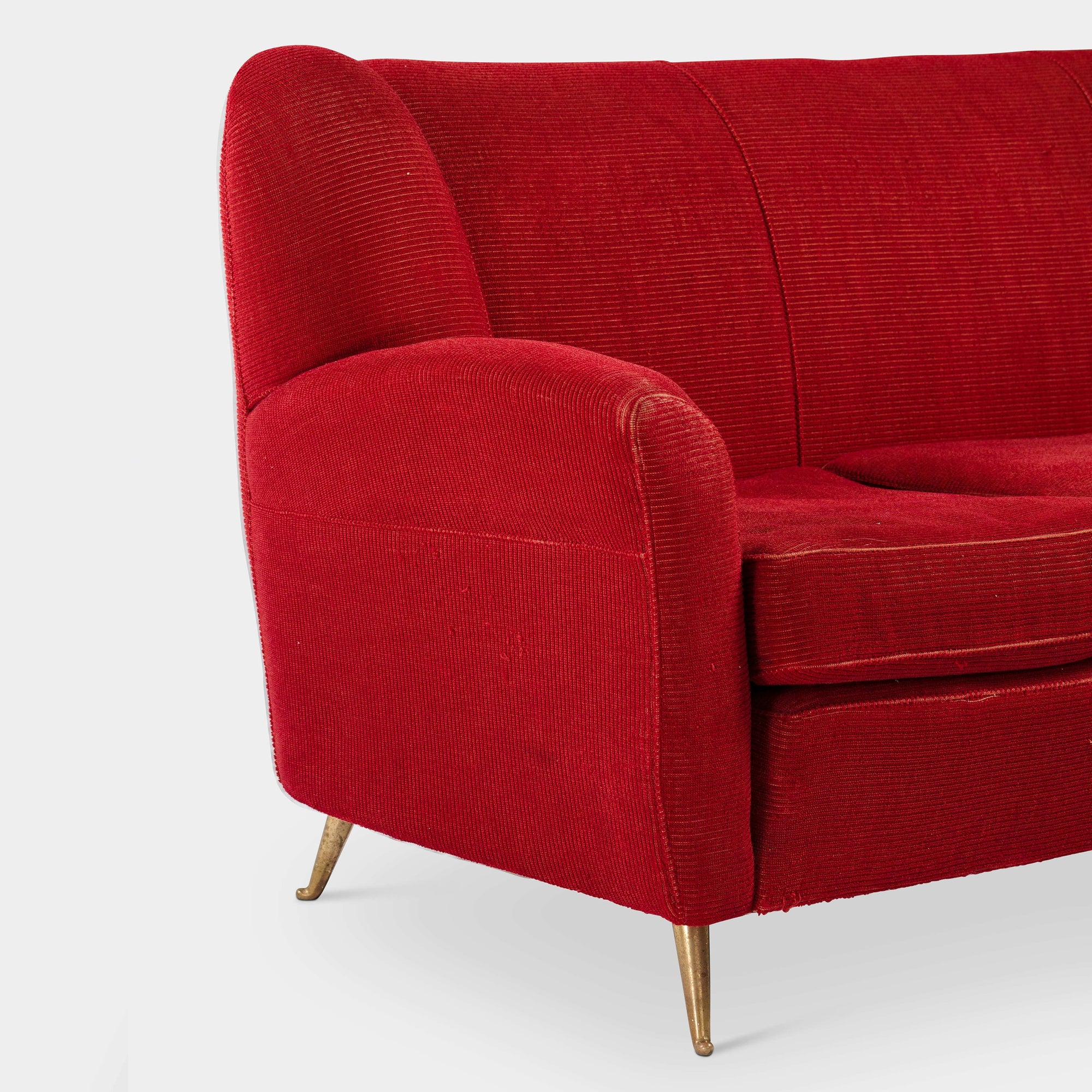 Red Fabric Sofa 1950s