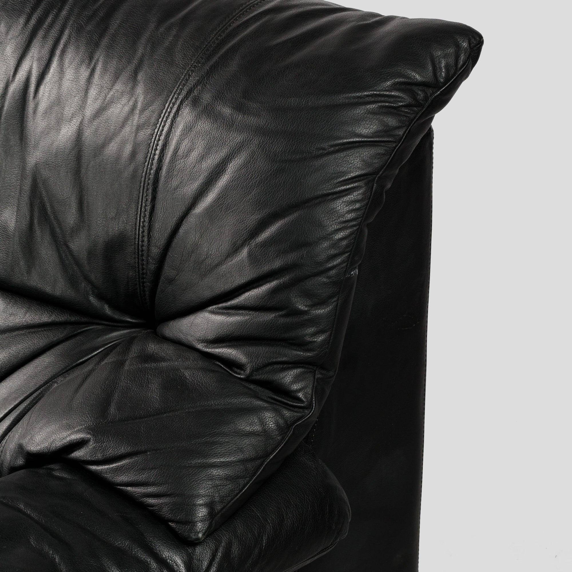 Black Leather Armchair 1980s