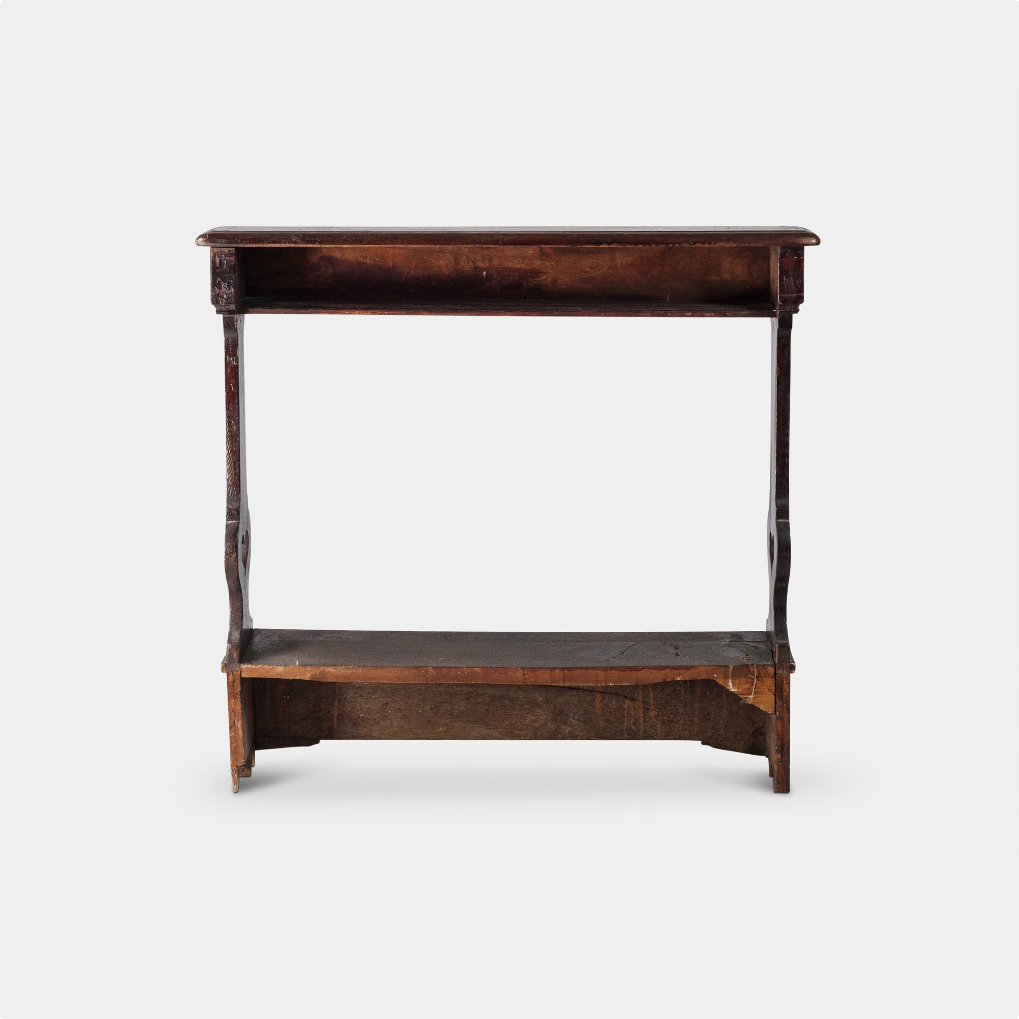 Convent Bench with Heart Details Late 19th Century