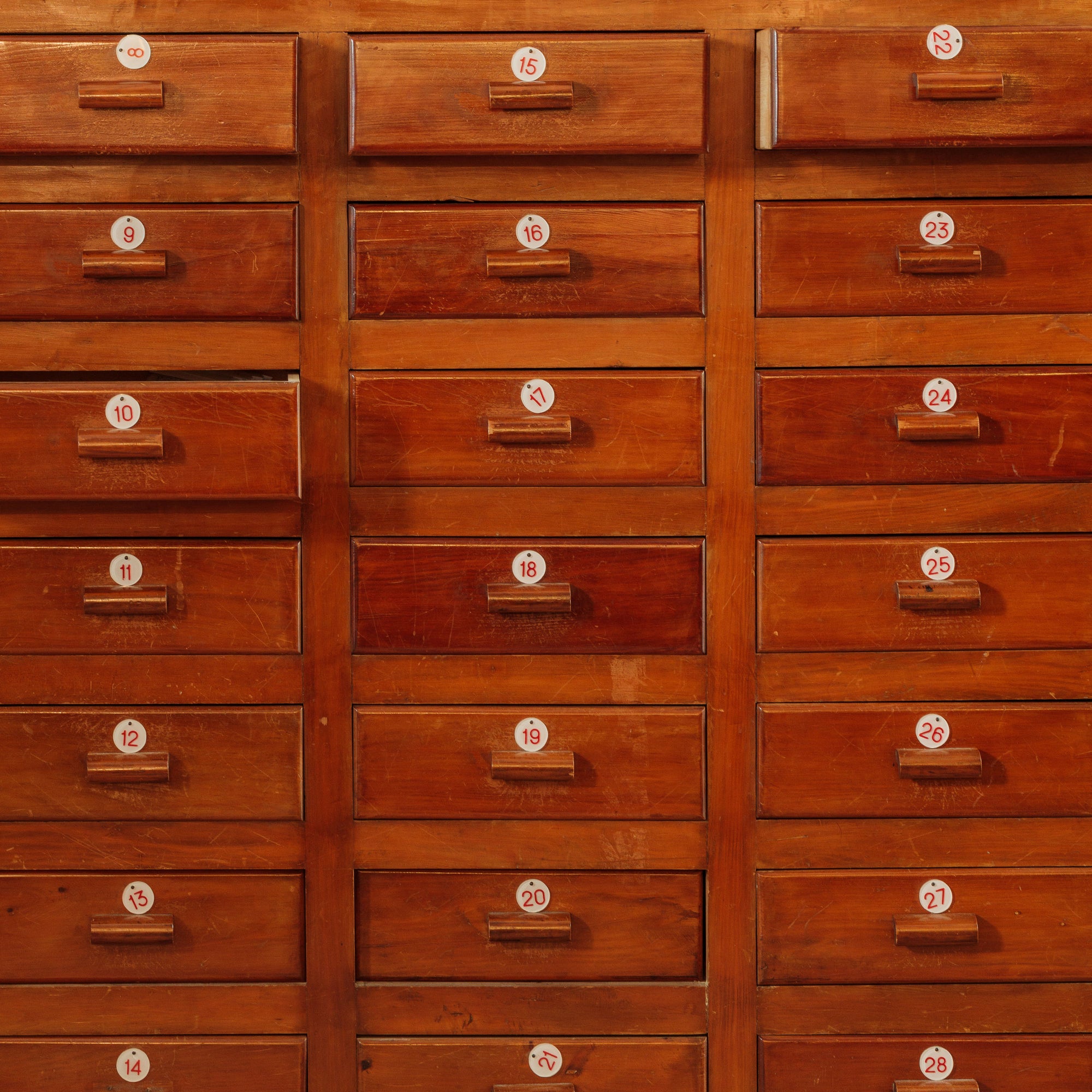 Cherry Wood Filing Cabinet 1970s