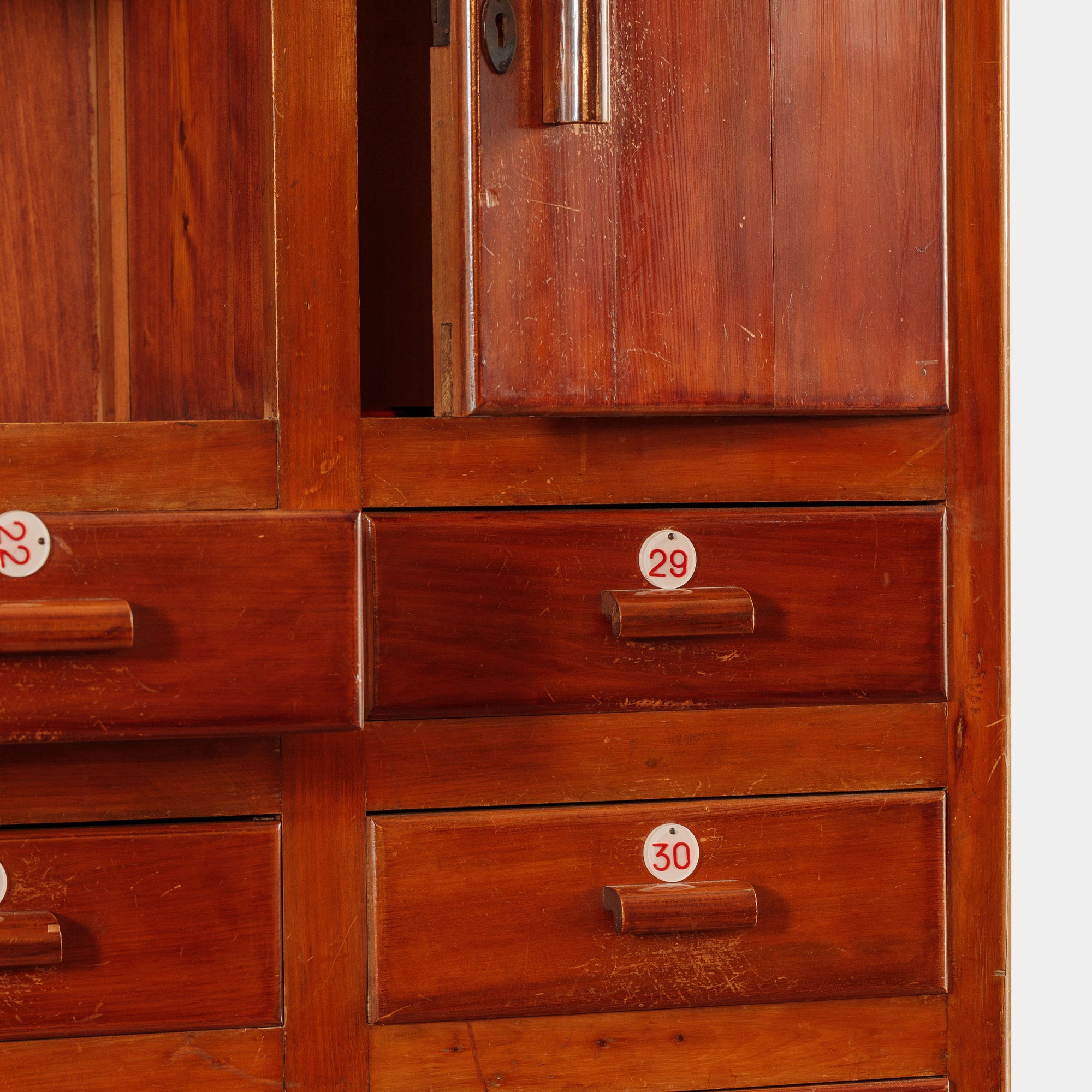 Cherry Wood Filing Cabinet 1970s